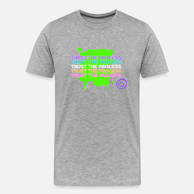 Trust the Process - Männer Premium Bio T-Shirt - Grau meliert