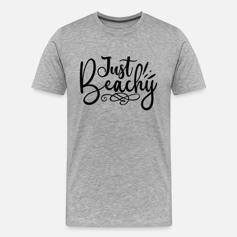 Just Beachy - Männer Premium Bio T-Shirt - Grau meliert