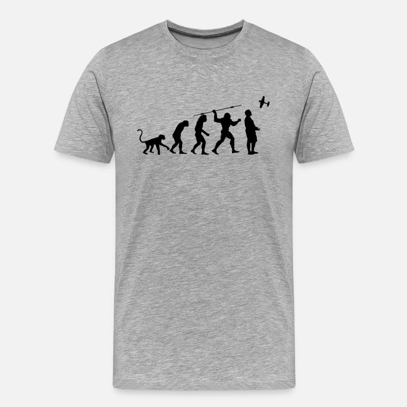 Pilot Evolution - Männer Premium Bio T-Shirt - Grau meliert