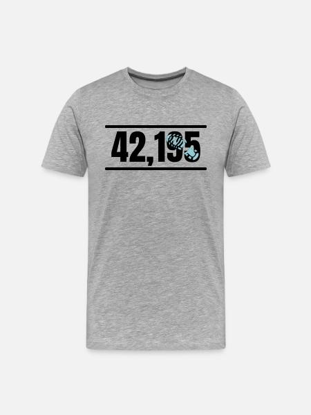 Marathon Running Jogging - Männer Premium Bio T-Shirt - Grau meliert