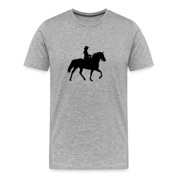 Rocky Mountain Horse Gait Tölt - Männer Premium Bio T-Shirt - Grau meliert - Vorne - Damien (186cm)