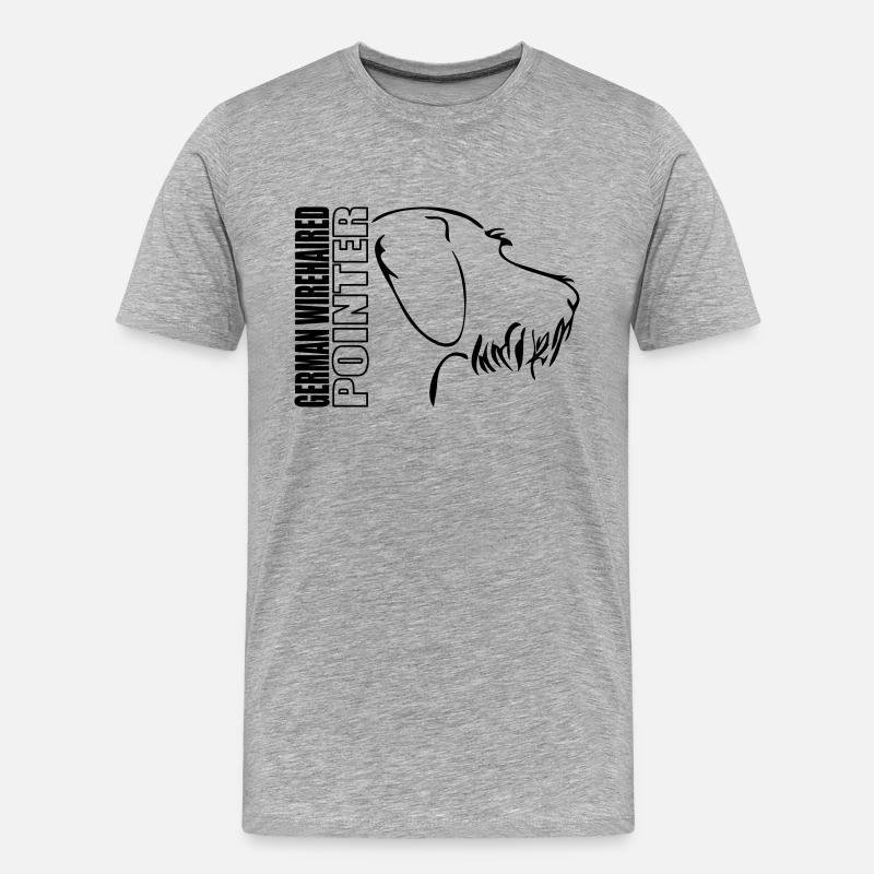 GERMAN WIREHAIRED POINTER PROFIL - Männer Premium Bio T-Shirt - Grau meliert
