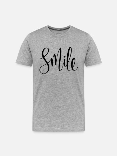 Just Smile - Männer Premium Bio T-Shirt - Grau meliert