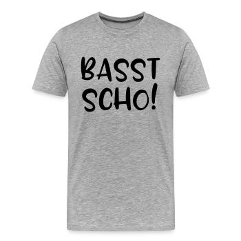 lustige sprüche - Männer Premium Bio T-Shirt - Grau meliert - Vorne - Damien (186cm)