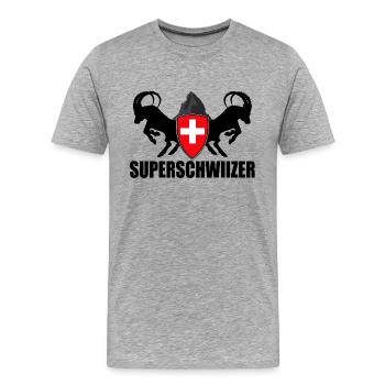 superschwiizer - T-shirt bio Premium Homme - gris chiné - Devant - Damien (186cm)