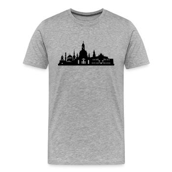 Dresde horizon petit - T-shirt bio Premium Homme - gris chiné - Devant - Damien (186cm)