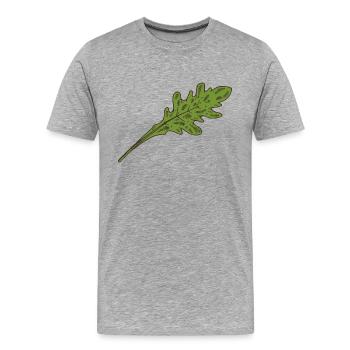 Salade de roquette Feuille de salade - T-shirt bio Premium Homme - gris chiné - Devant - Damien (186cm)