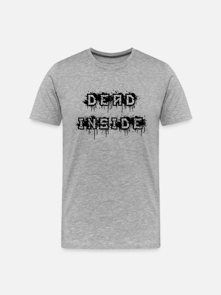 dead inside black - Männer Premium Bio T-Shirt - Grau meliert