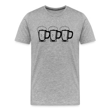 Beer glasses - Men's Premium Organic T-Shirt - heather grey - Front - Damien (186cm)