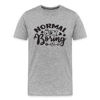 Normal est ennuyeux - T-shirt bio Premium Homme - gris chiné - Devant - Damien (186cm)
