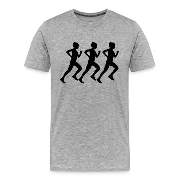 femme qui court - T-shirt bio Premium Homme - gris chiné - Devant - Damien (186cm)