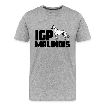 IGP / IPO Malinois - Men's Premium Organic T-Shirt - heather grey - Front - Damien (186cm)