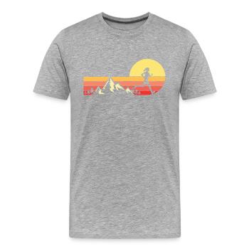Trail Run Ultra Running Berg Trekking Laufen - Männer Premium Bio T-Shirt - Grau meliert - Vorne - Damien (186cm)