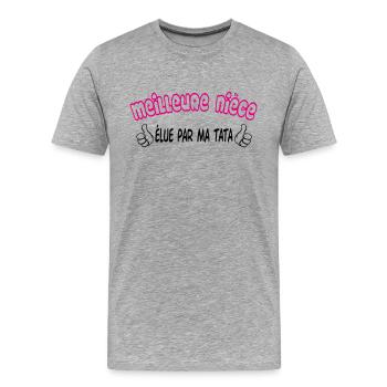 Best Niece - Men's Premium Organic T-Shirt - heather grey - Front - Damien (186cm)