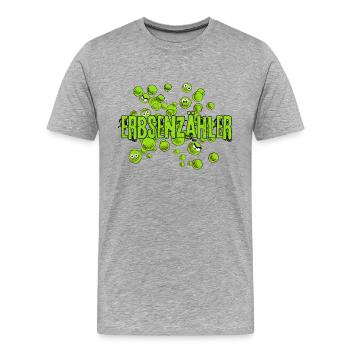 Compteur de haricots mme cacahuète vert fun bande dessinée - T-shirt bio Premium Homme - gris chiné - Devant - Damien (186cm)