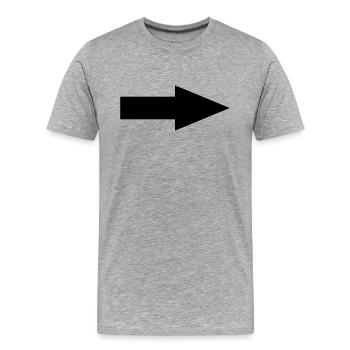 Pfeil - Männer Premium Bio T-Shirt - Grau meliert - Vorne - Damien (186cm)