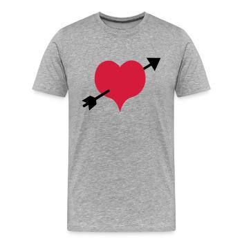 la flèche - T-shirt bio Premium Homme - gris chiné - Devant - Damien (186cm)