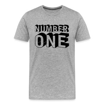 Nummer - 1 - Männer Premium Bio T-Shirt - Grau meliert - Vorne - Damien (186cm)