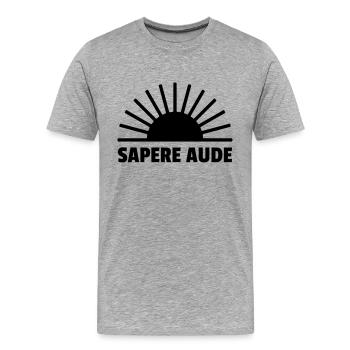 sapere aude - latein - Männer Premium Bio T-Shirt - Grau meliert - Vorne - Damien (186cm)