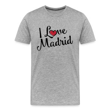 I Love Madrid - Männer Premium Bio T-Shirt - Grau meliert - Vorne - Damien (186cm)