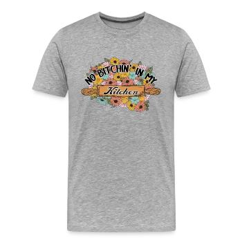 Boulangerie Baker Boulangerie Boulangerie Gâteau de confiserie - T-shirt bio Premium Homme - gris chiné - Devant - Damien (186cm)