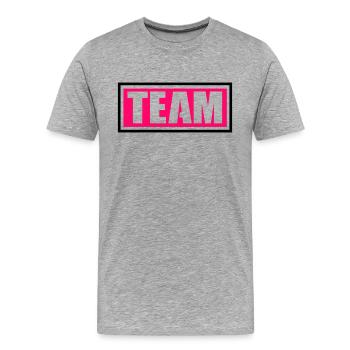 équipe - T-shirt bio Premium Homme - gris chiné - Devant - Damien (186cm)