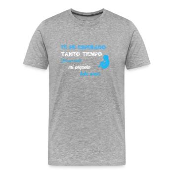 Je t'ai tant attendu BLU WE - T-shirt bio Premium Homme - gris chiné - Devant - Damien (186cm)