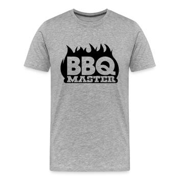 bbq_master - T-shirt bio Premium Homme - gris chiné - Devant - Damien (186cm)