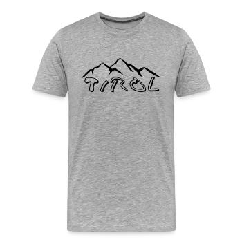 Berg in Tirol - Männer Premium Bio T-Shirt - Grau meliert - Vorne - Damien (186cm)