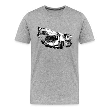 grue mobile - T-shirt bio Premium Homme - gris chiné - Devant - Damien (186cm)