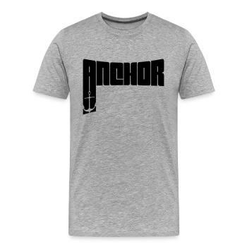 Text Anchor Crew - Men's Premium Organic T-Shirt - heather grey - Front - Damien (186cm)