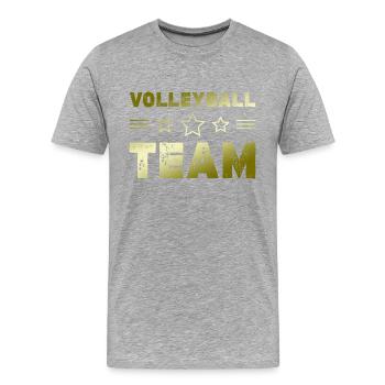 Volleyball Team - Männer Premium Bio T-Shirt - Grau meliert - Vorne - Damien (186cm)