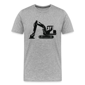 Rasen - Männer Premium Bio T-Shirt - Grau meliert - Vorne - Damien (186cm)