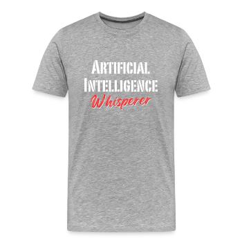 Flüsterer mit künstlicher Intelligenz - Männer Premium Bio T-Shirt - Grau meliert - Vorne - Damien (186cm)