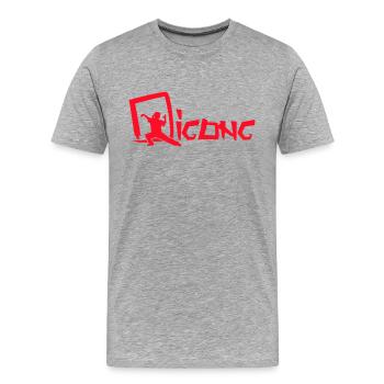 Qigong logo - Männer Premium Bio T-Shirt - Grau meliert - Vorne - Damien (186cm)