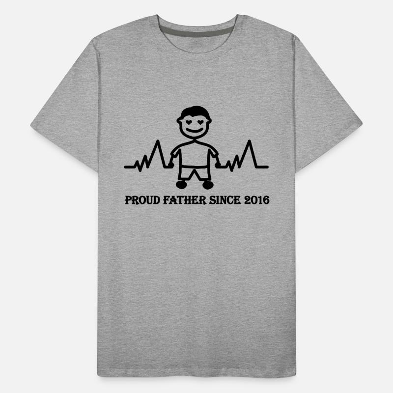 Stolzer Vater seit 2016 eines Jungen Männer Premium Bio T-Shirt