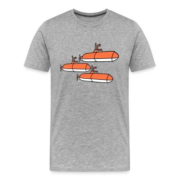 3 U-Boote Flotte Drei Geschwader Gruppe Team Crew - Männer Premium Bio T-Shirt - Grau meliert - Vorne - Damien (186cm)