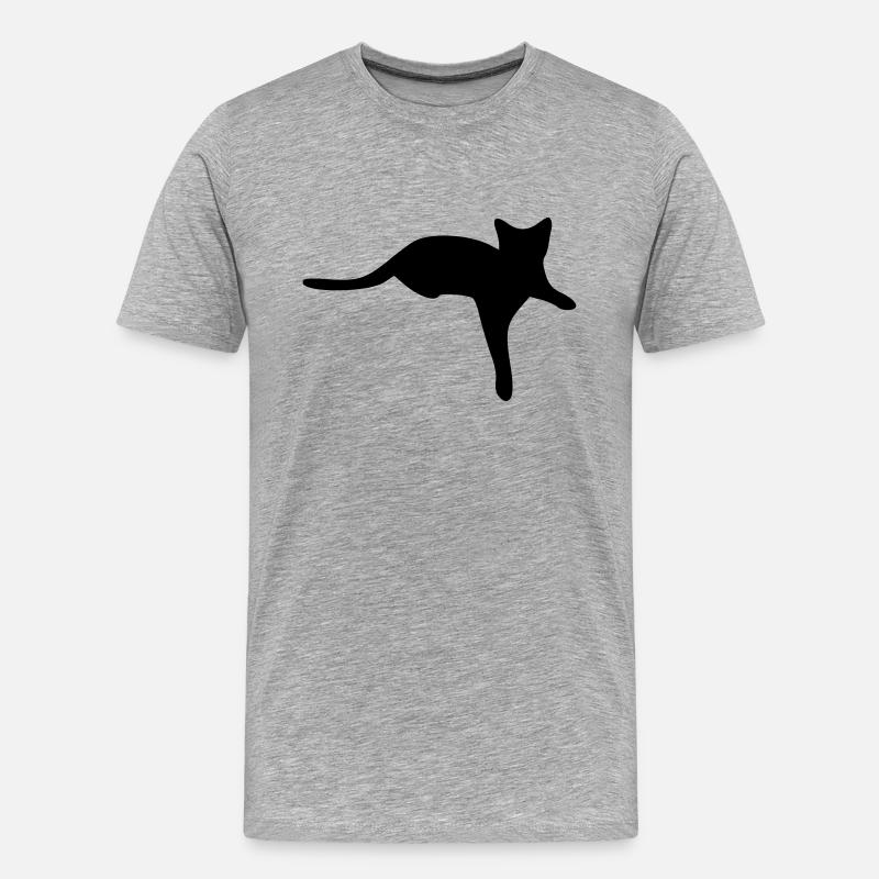 KATZE - Männer Premium Bio T-Shirt - Grau meliert