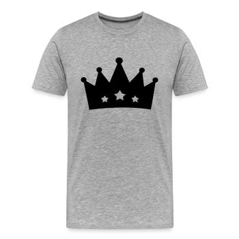 Crown (crown) 05.0 - Men's Premium Organic T-Shirt - heather grey - Front - Damien (186cm)