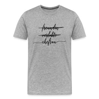 ehefrau - Männer Premium Bio T-Shirt - Grau meliert - Vorne - Damien (186cm)