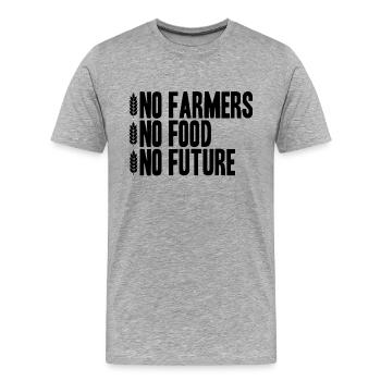 No Farmers No Food No Future Farmers Demo Farmer - Men's Premium Organic T-Shirt - heather grey - Front - Damien (186cm)