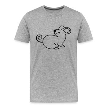Mouse - Men's Premium Organic T-Shirt - heather grey - Front - Damien (186cm)