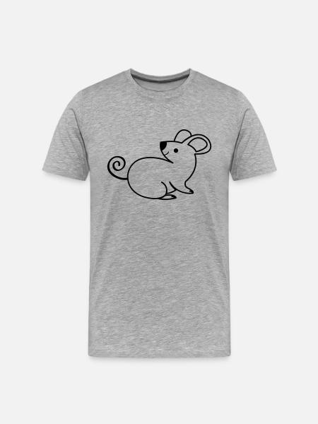Mouse - Men's Premium Organic T-Shirt - heather grey