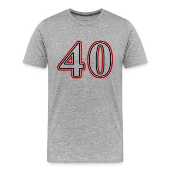 40 Number number - Men's Premium Organic T-Shirt - heather grey - Front - Damien (186cm)