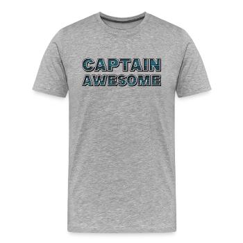 CAPTAIN AWESOME - Männer Premium Bio T-Shirt - Grau meliert - Vorne - Damien (186cm)