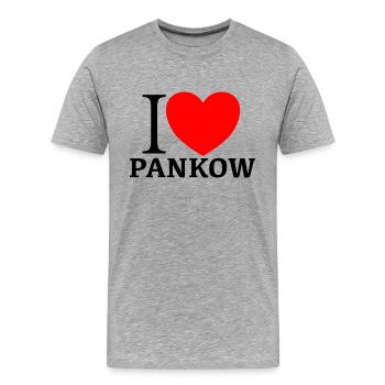 I LOVE PANKOW - Männer Premium Bio T-Shirt - Grau meliert - Vorne - Damien (186cm)