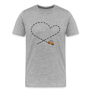 Camper love Bus Camping Herz - Men's Premium Organic T-Shirt - heather grey - Front - Damien (186cm)