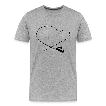 Camper love Van Camping Heart - Men's Premium Organic T-Shirt - heather grey - Front - Damien (186cm)