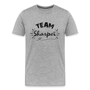 Team Sharpei, idée cadeau pour amis des chiens - T-shirt bio Premium Homme - gris chiné - Devant - Damien (186cm)