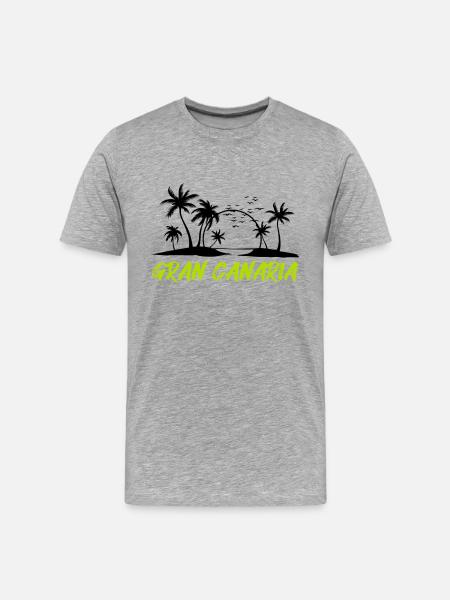 gran canaria - Männer Premium Bio T-Shirt - Grau meliert
